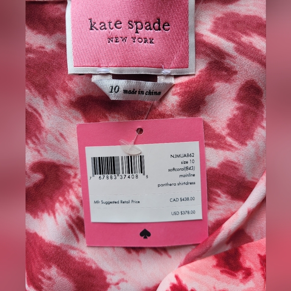 Kate Spade Panthera Shirtdress, BNWT, Size 10 - Picture 8 of 9